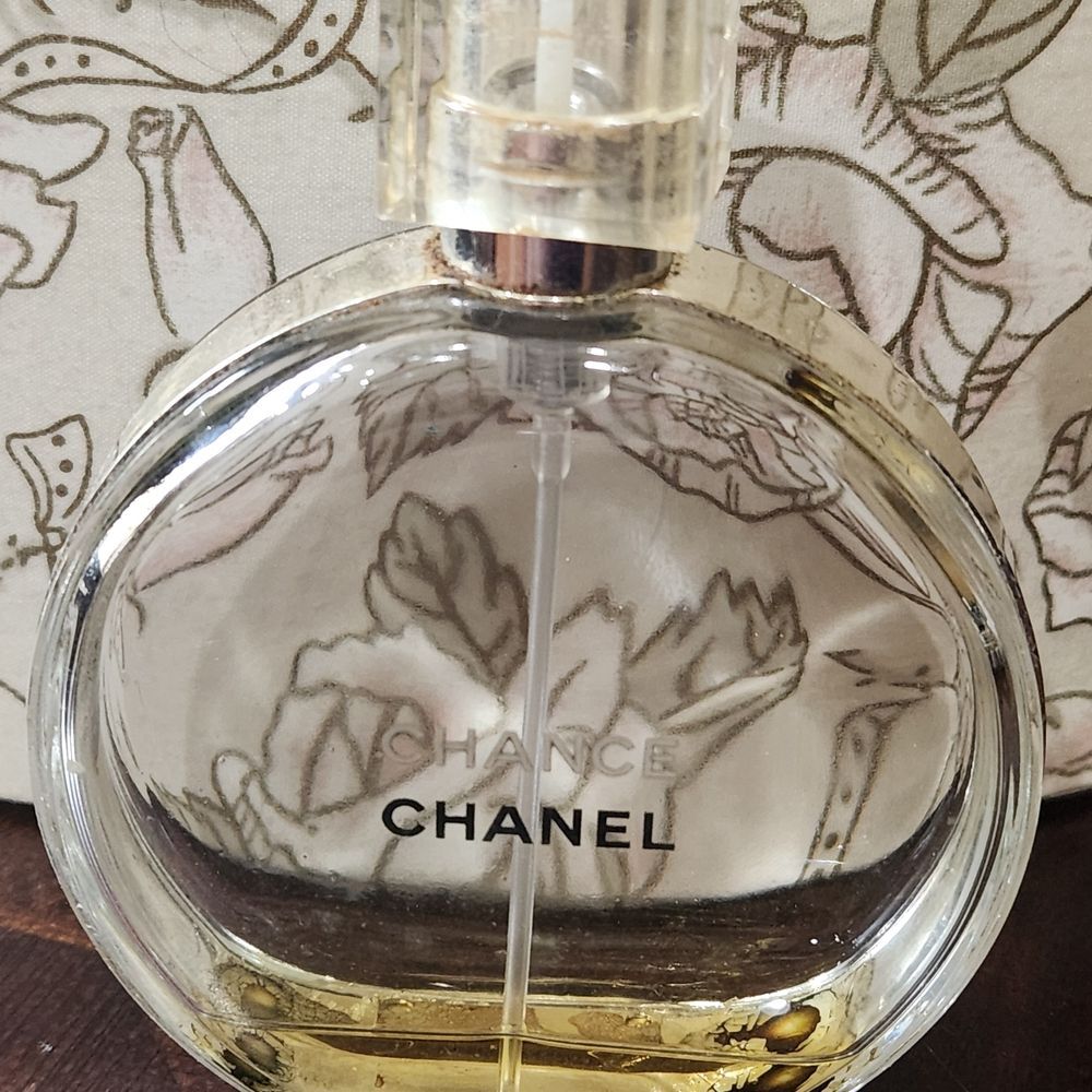 Chanel Chance Perfume EMPTY GLASS BOTTLE - REPURPOSE?  Missing sprayer top